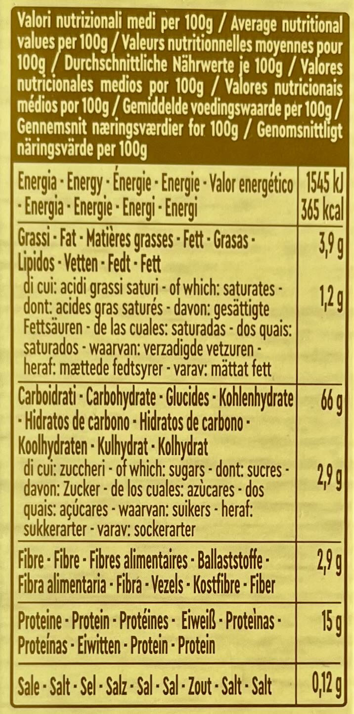 Informacje na odwrocie opakowania lasagne